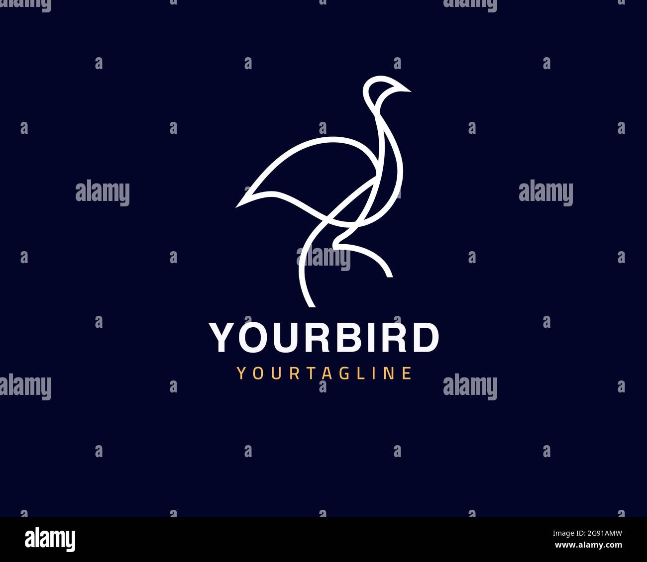 Cool une ligne logo oiseau et concept animal unique, peut être utilisé comme un signe, icône d'application ou symbole, vecteur multi-couches et facile à modifier, taille et c Illustration de Vecteur