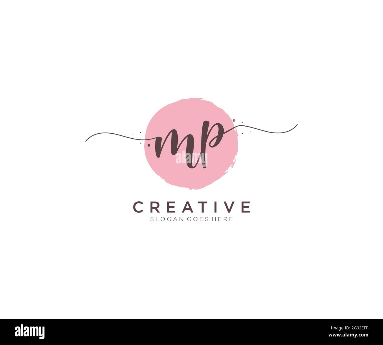 MP logo féminin beauté monogramme et élégant logo design, écriture logo de la signature initiale, mariage, mode, floral et botanique avec la création Illustration de Vecteur