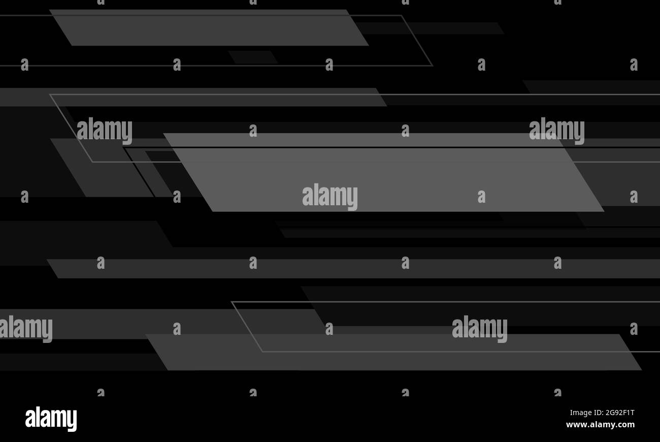 Résumé gris technologie vitesse géométrique sur noir avec espace vide design moderne futuriste vecteur d'arrière-plan illustration. Illustration de Vecteur