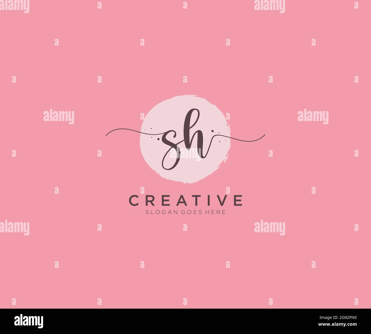 SH féminine logo beauté monogramme et élégant logo design, écriture logo de la signature initiale, mariage, mode, floral et botanique avec la création Illustration de Vecteur