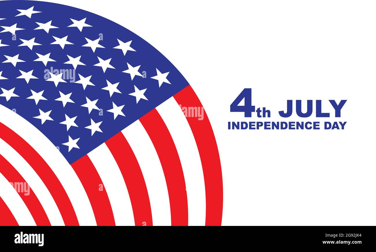4 juillet jour de l'indépendance United State of America sur fond blanc design pour célébration de vacances fond illustration vectorielle. Illustration de Vecteur