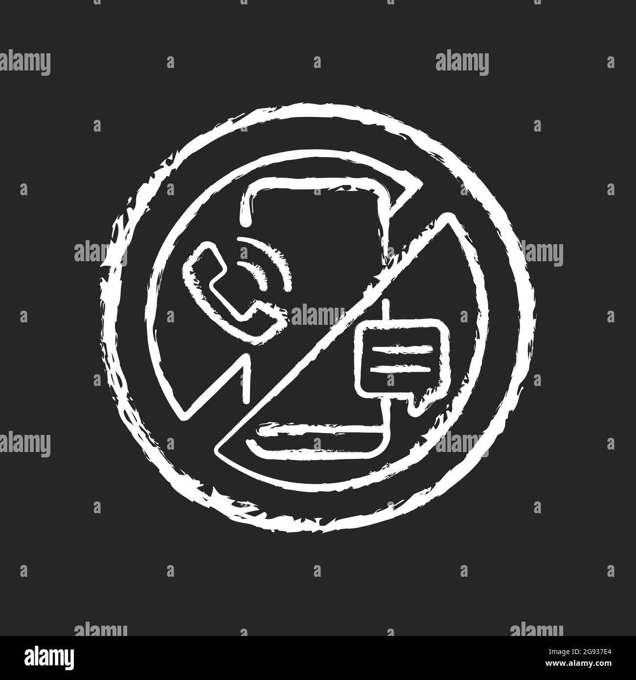 Digital Detox craie icône blanche sur fond sombre Illustration de Vecteur