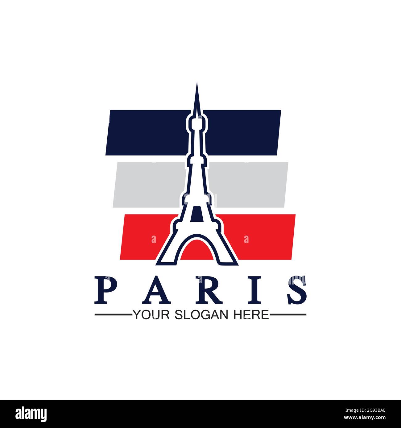 Paris et la tour Eiffel logo vecteur icône illustrateur modèle de conception Illustration de Vecteur