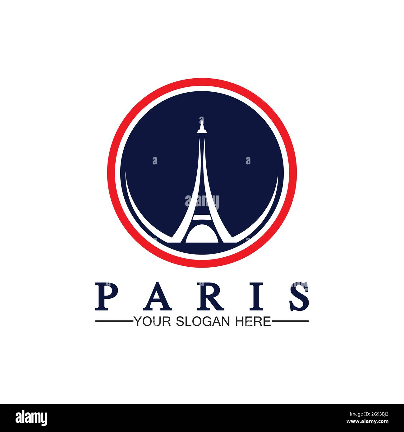 Paris et la tour Eiffel logo vecteur icône illustrateur modèle de conception Illustration de Vecteur