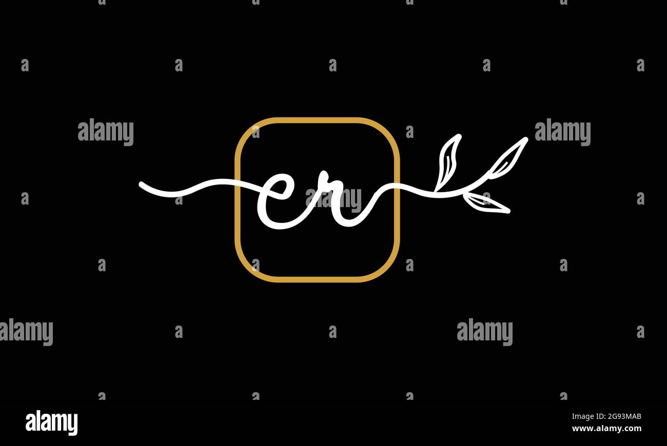 Initiales lettres ER et RE écriture florale boho botanique monogramme logo vecteur icône design minimaliste Illustration de Vecteur