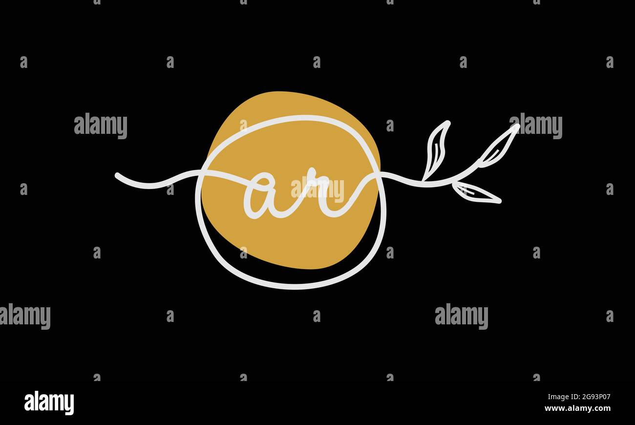 Lettre AR ou RA boho style logo botanique dans le design plat minimaliste Illustration de Vecteur