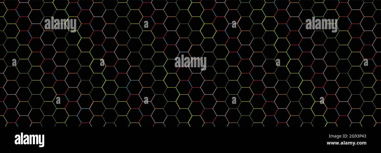 Arrière-plan des lignes hexagonales colorées Illustration de Vecteur