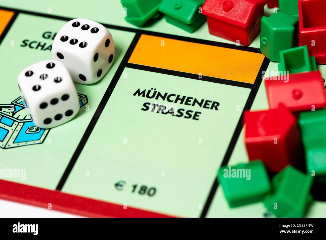 Gros plan sur Munchener Strasse sur le Bureau allemand du monopole. Banque D'Images