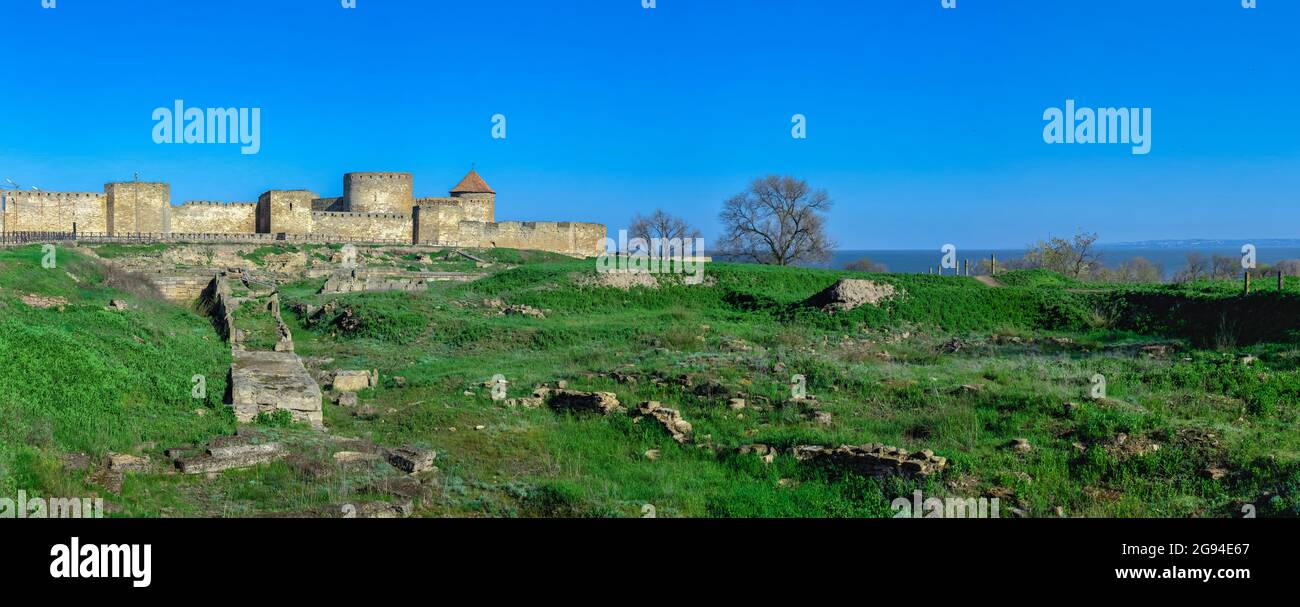 24.04.2021. Bilhorod-Dnistrovskyi ou forteresse Akkerman, région d'Odessa, Ukraine, le matin ensoleillé du printemps Banque D'Images