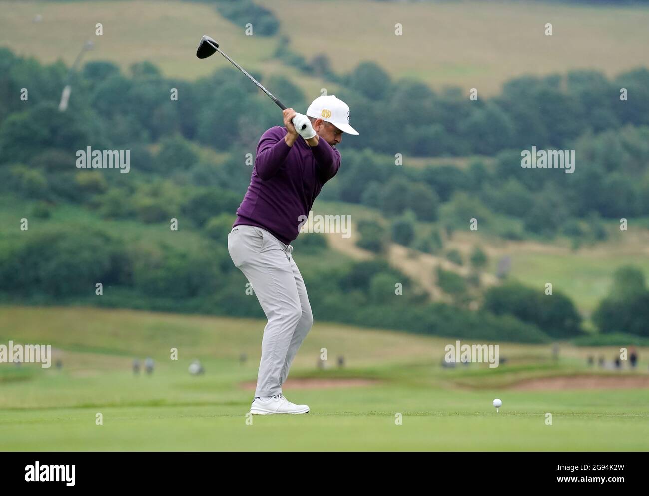 Mikko Korhonen débarque le 9e jour de l'Open de Cazoo Wales au Celtic Manor Resort à Newport, pays de Galles. Date de la photo: Samedi 24 juillet 2021. Banque D'Images