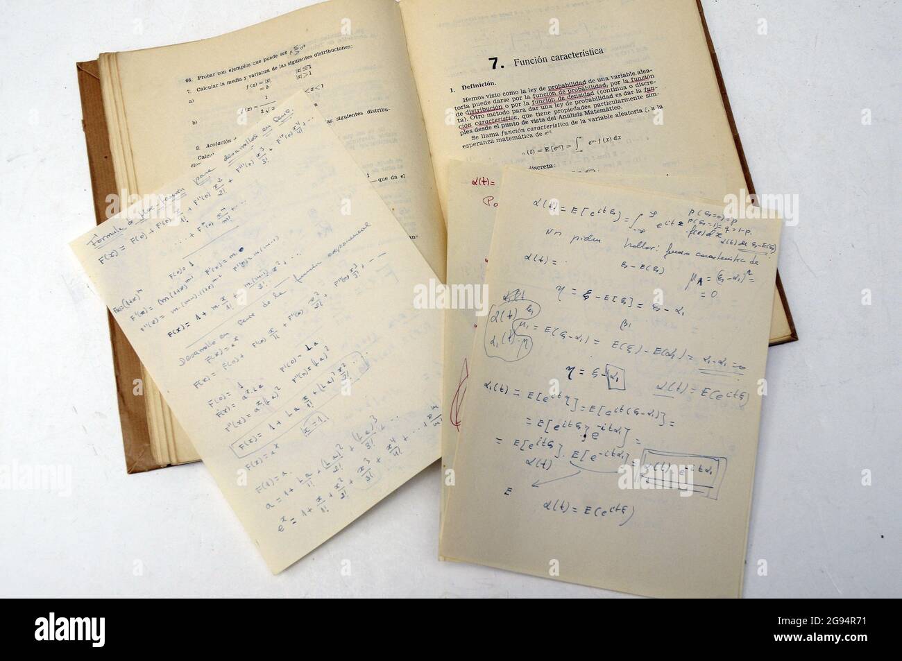 espoir mathématique, probabilités, manuscrit, formules, calculs, théories, mathématiques Banque D'Images