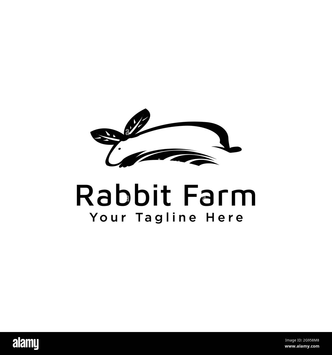 Silhouette de lapin blanc noir. Illustration vectorielle Illustration de Vecteur