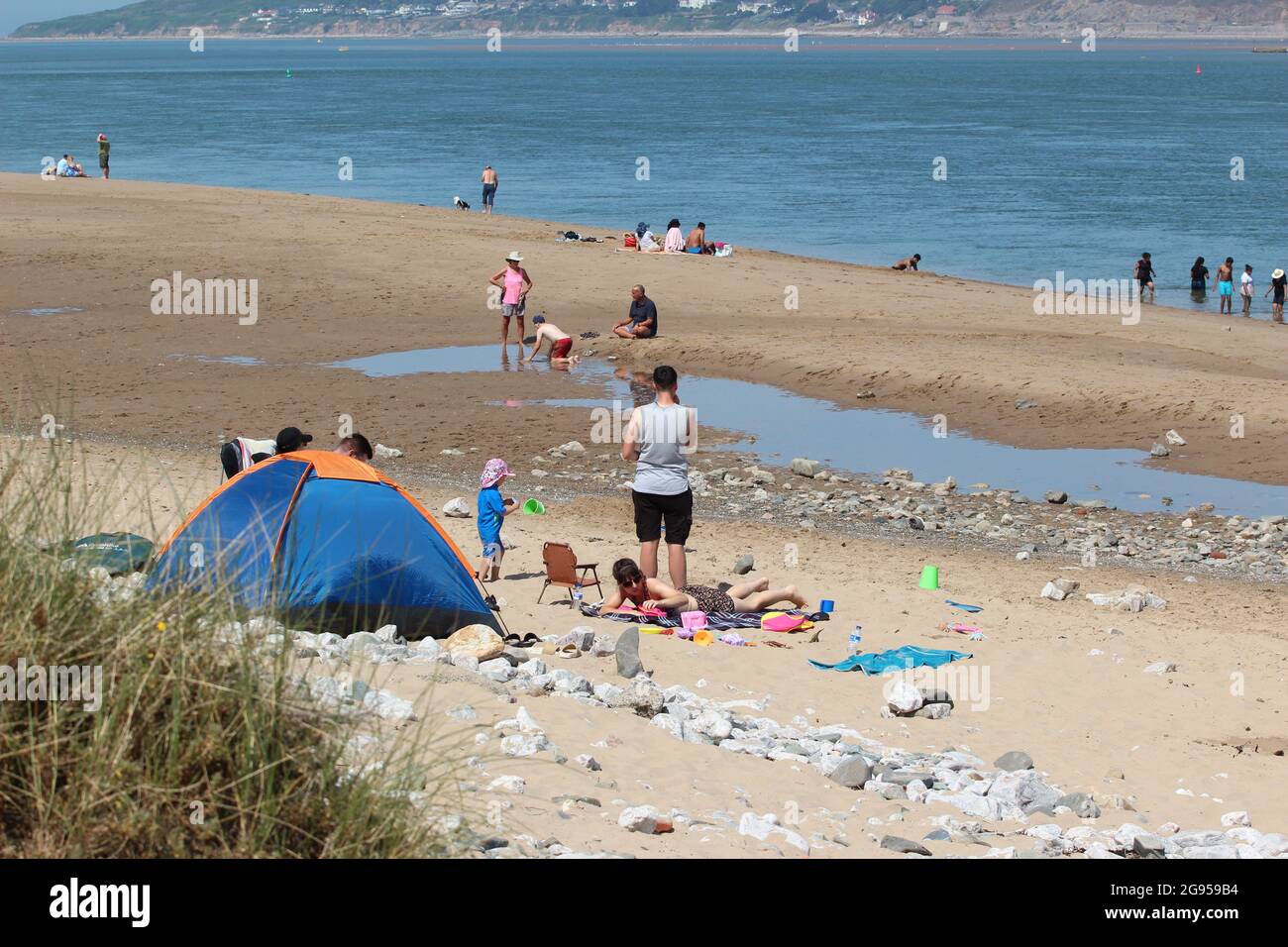 Conwy Morfa Beach, Conwy, Nord du pays de Galles Banque D'Images