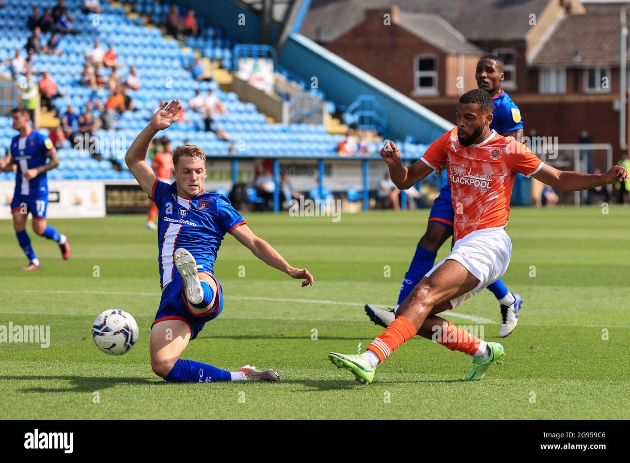 CJ Hamilton de Blackpool a obtenu des scores, mais il est exclu Banque D'Images