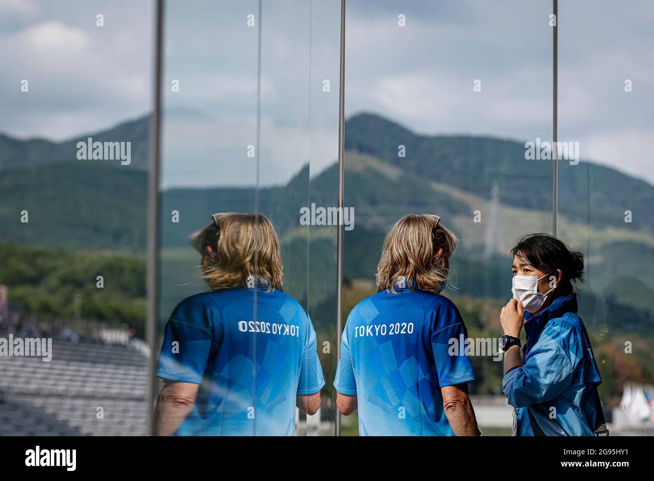 Tokyo, Japon. 24 juillet 2021. Jeux Olympiques : piste cyclable, course sur route masculine au Fuji International Speedway. © ABEL F. ROS/Alamy Live News Banque D'Images