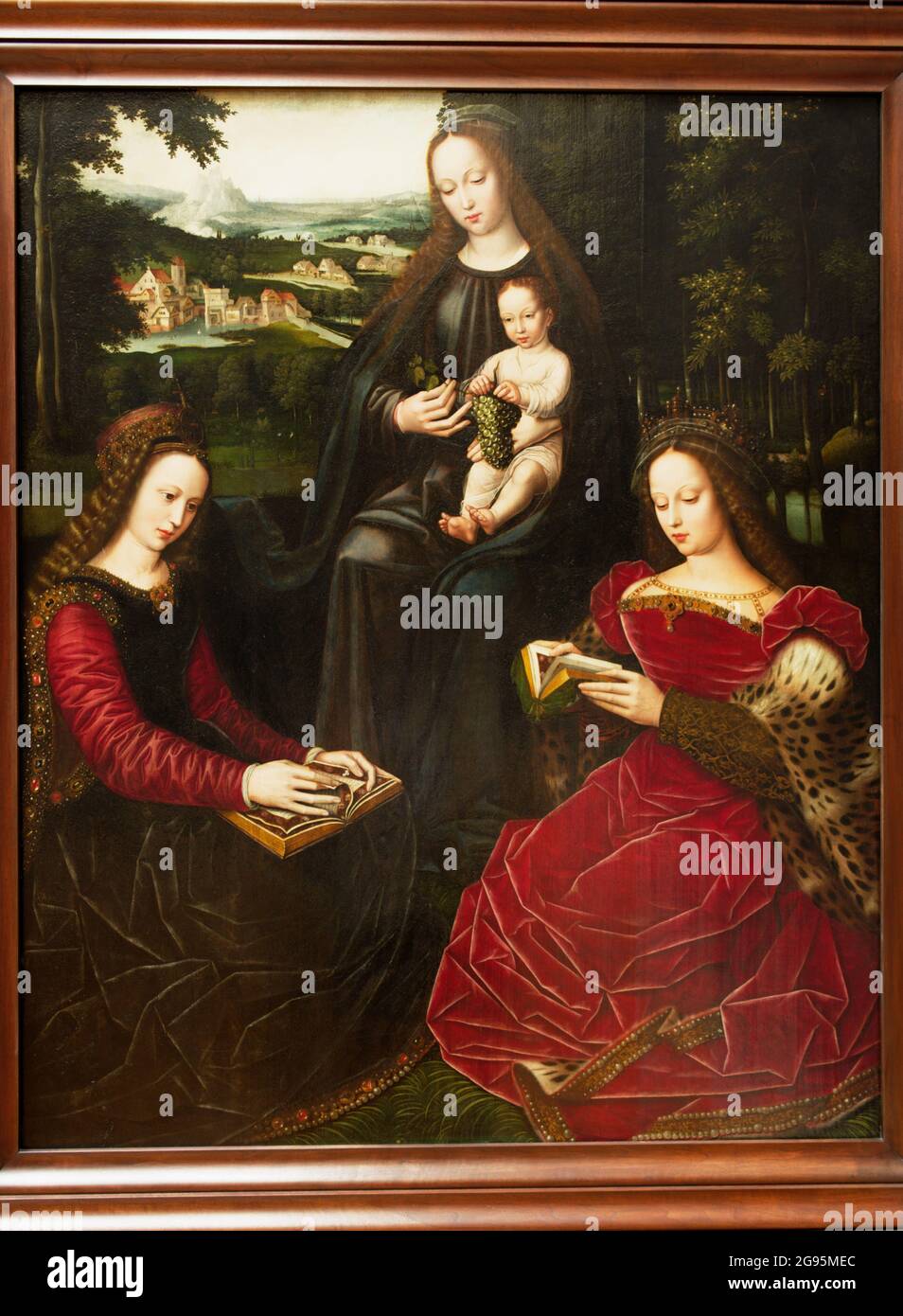 La Vierge et l'enfant entre sainte Catherine et sainte Barbe vers 1530-1532 Banque D'Images