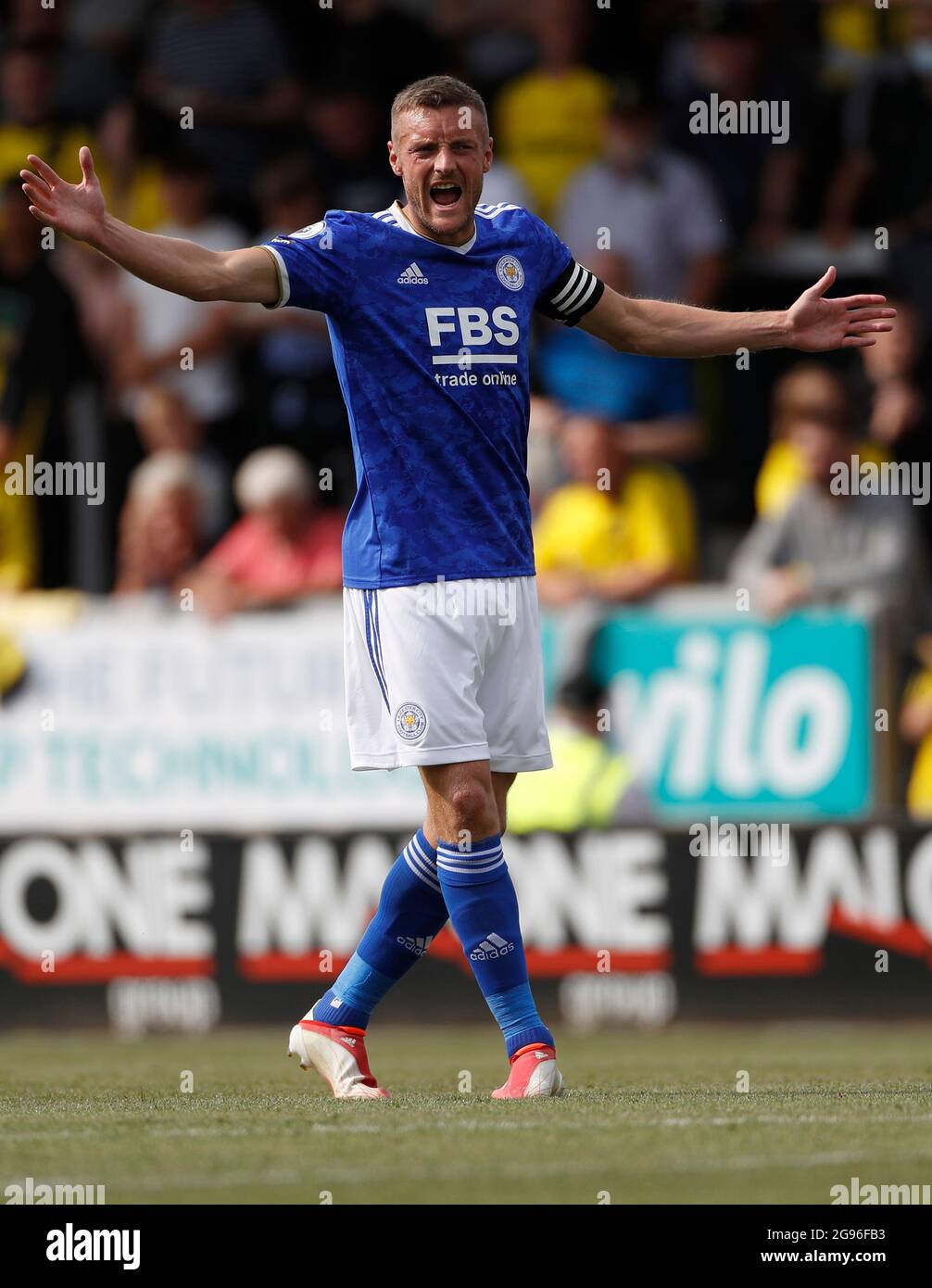 Burton Upon Trent, Angleterre, le 24 juillet 2021. Jamie Vardy de Leicester City le match pré-saison au Pirelli Stadium, Burton Upon Trent. Le crédit photo doit être lu : Darren Staples / Sportimage Banque D'Images