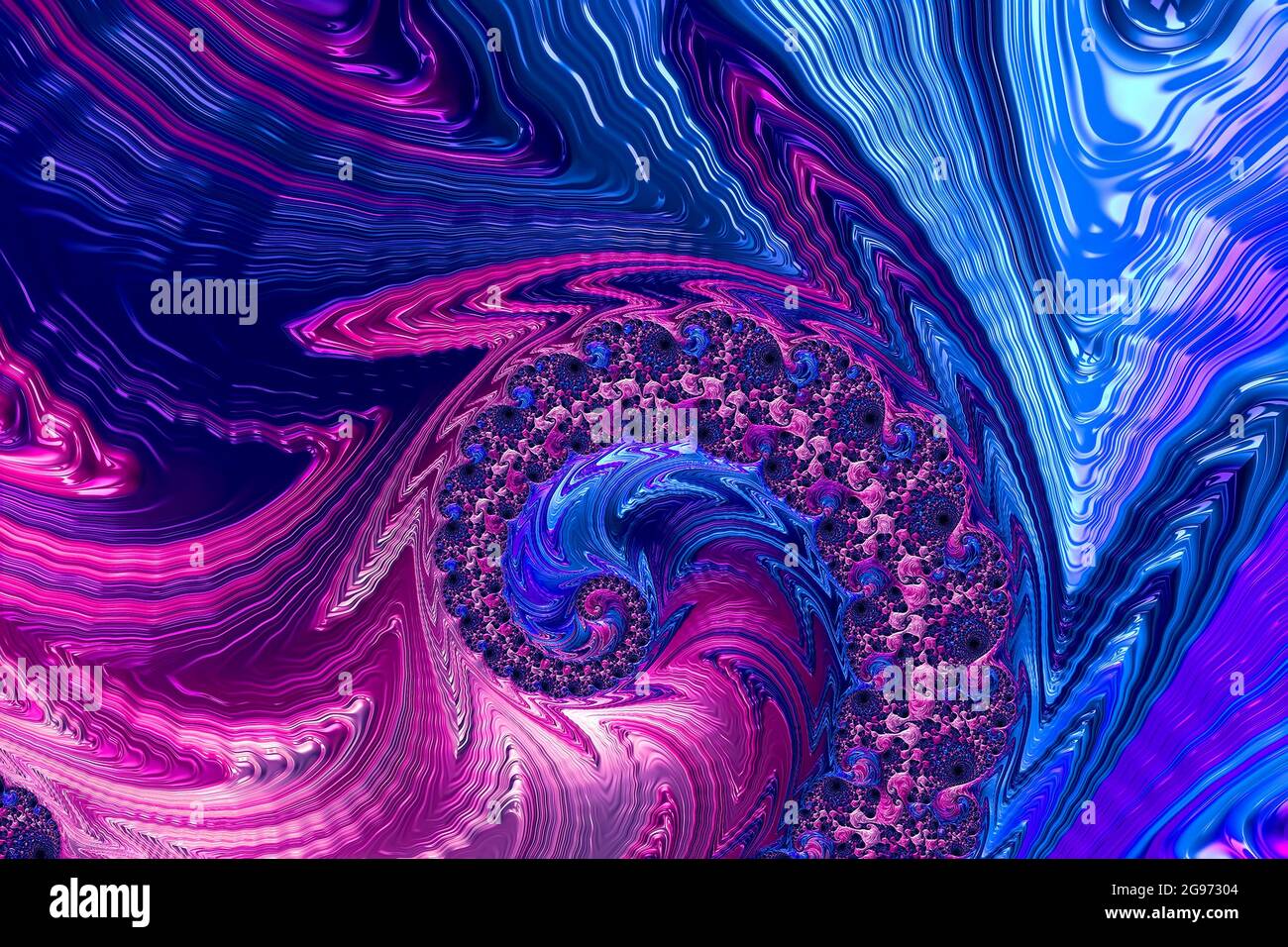 Arrière-plan fractal brillant - spirale avec surface texturée Banque D'Images