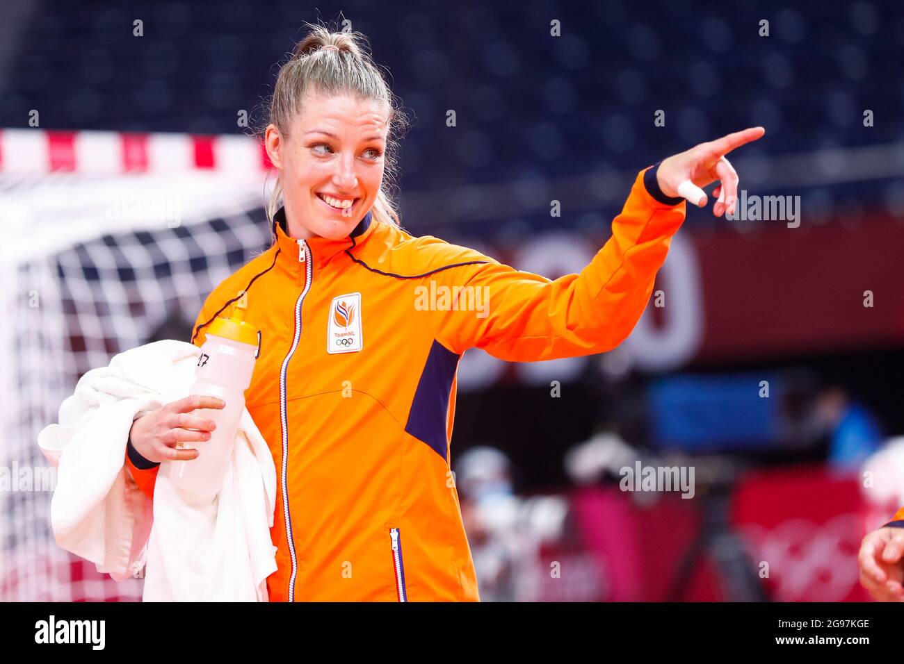 TOKYO, JAPON - 25 JUILLET : Nycke Groot des pays-Bas lors du match de handball des Jeux Olympiques de Tokyo 2020 entre les pays-Bas et le Japon au stade national Yoyogi le 25 juillet 2021 à Tokyo, Japon (photo d'Orange Pictures) Maison des Sports de NOCNSF Banque D'Images