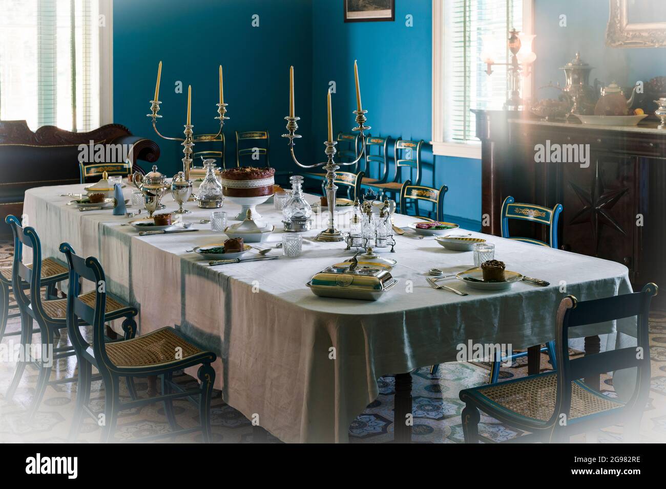 Salle à manger de l'aile ouest, Andrew Jackson Hermitage, Tennessee, États-Unis Banque D'Images
