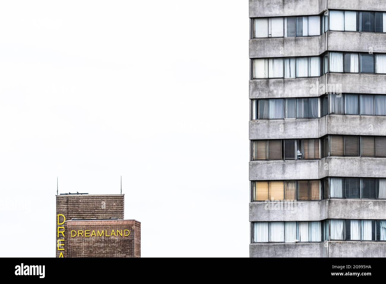 Arlington House & Dreamland sur le front de mer, Margate, Kent, Royaume-Uni Banque D'Images