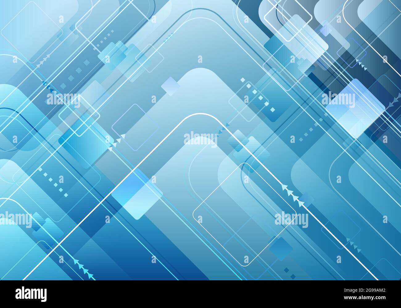 Technologie abstraite concept futuriste carré bleu composition géométrique avec lignes éléments arrière-plan. Illustration vectorielle Illustration de Vecteur