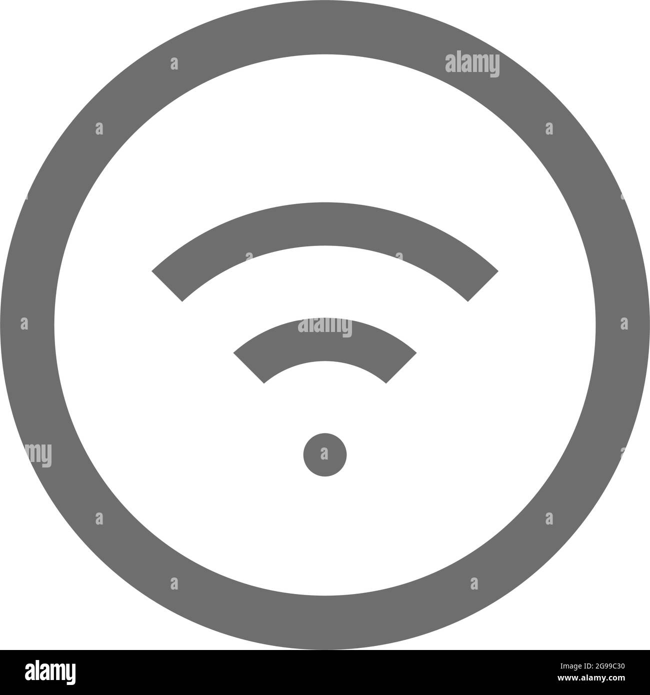 Icône grise du signal Wi-Fi. Isolé sur fond blanc Illustration de Vecteur