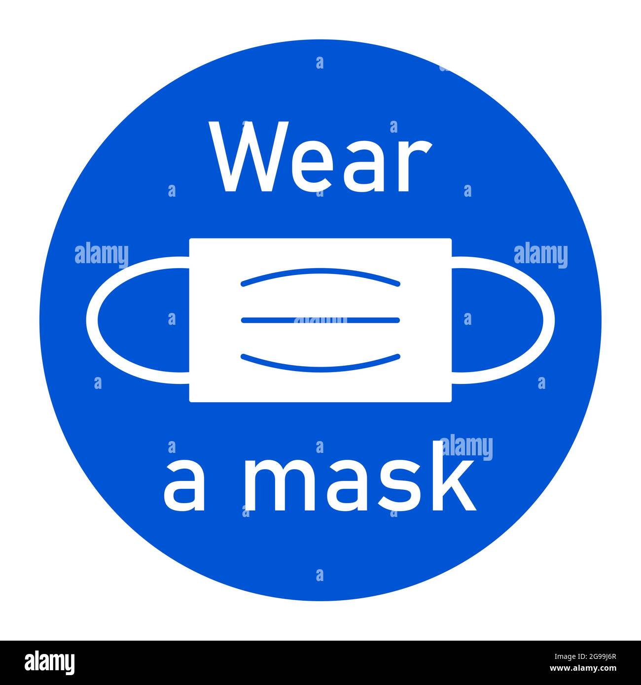 Porter une icône de panneau d'avertissement de tour de masque avec du texte. Image vectorielle. Illustration de Vecteur