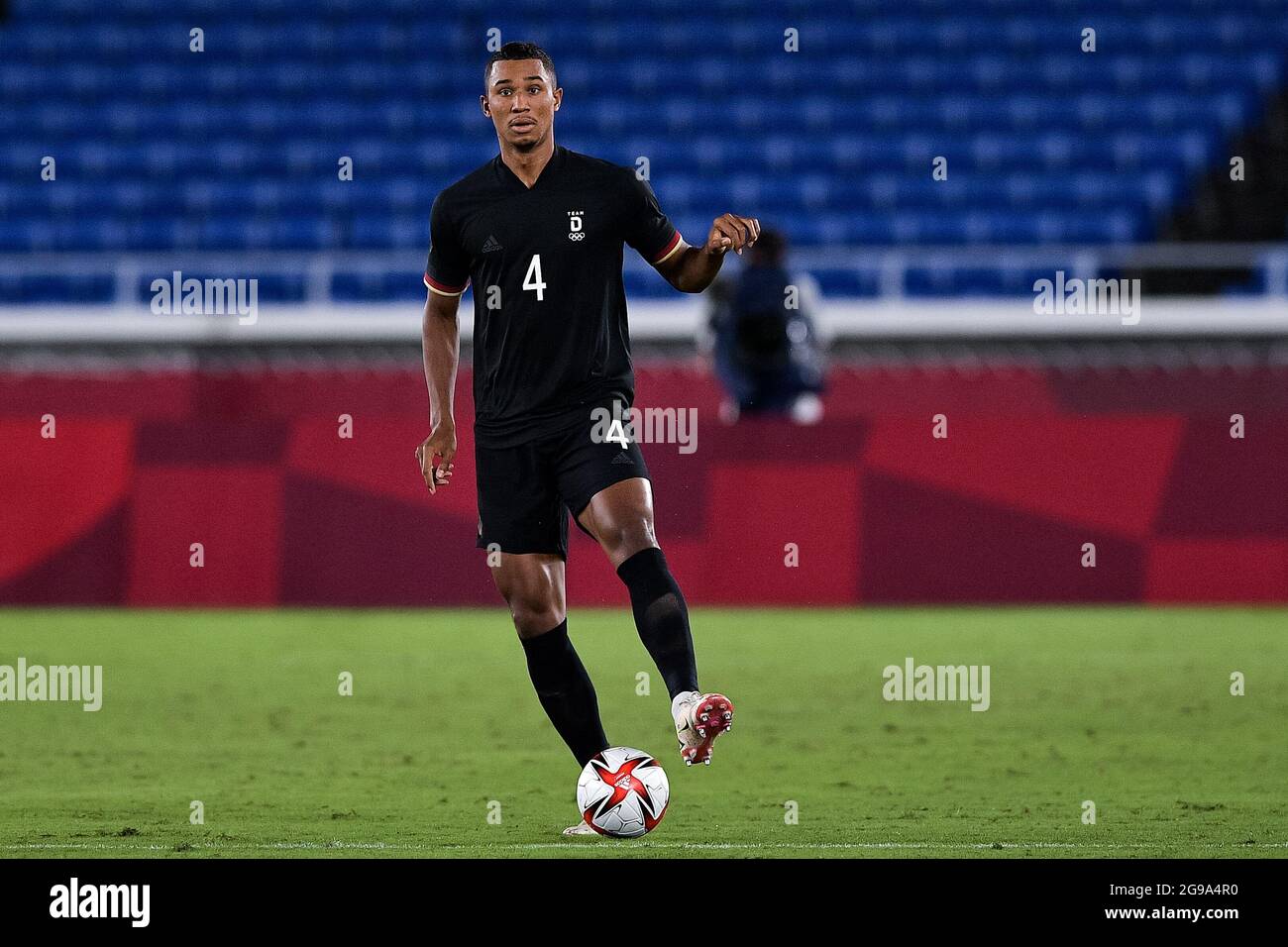 YOKOHAMA, JAPON - 25 JUILLET : Felix Uduokhai d'Allemagne lors du match de football olympique de Tokyo 2020 entre l'Arabie saoudite et l'Allemagne au stade Nissan le 25 juillet 2021 à Yokohama, Japon (photo de Pablo Morano/Orange Pictures) Banque D'Images