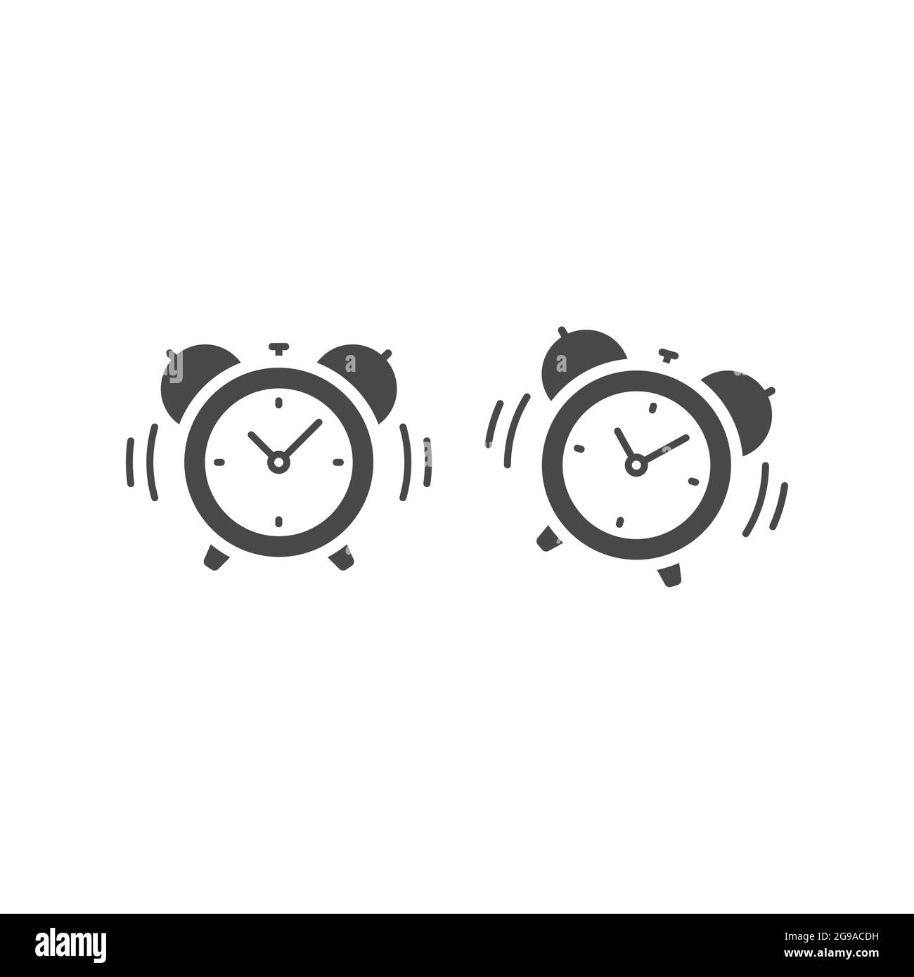 Réveil avec icône de sonnerie. Symbole vectoriel noir, style rétro. Illustration de Vecteur Réveil avec icône de sonnerie. Symbole vectoriel noir, style rétro. Illustration de Vecteur
