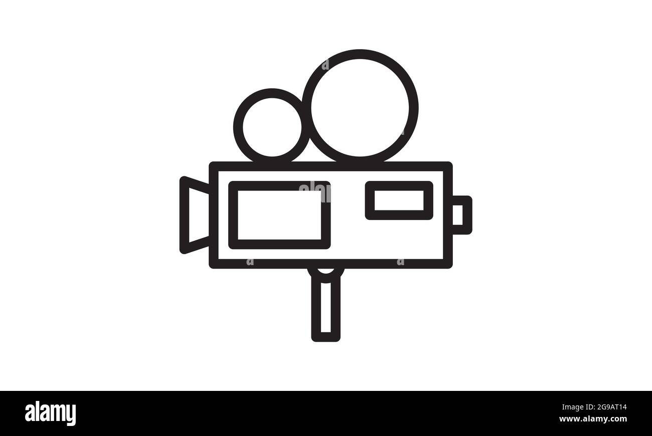 Icône de caméra de film vidéo sur une image vectorielle d'arrière-plan blanche Illustration de Vecteur