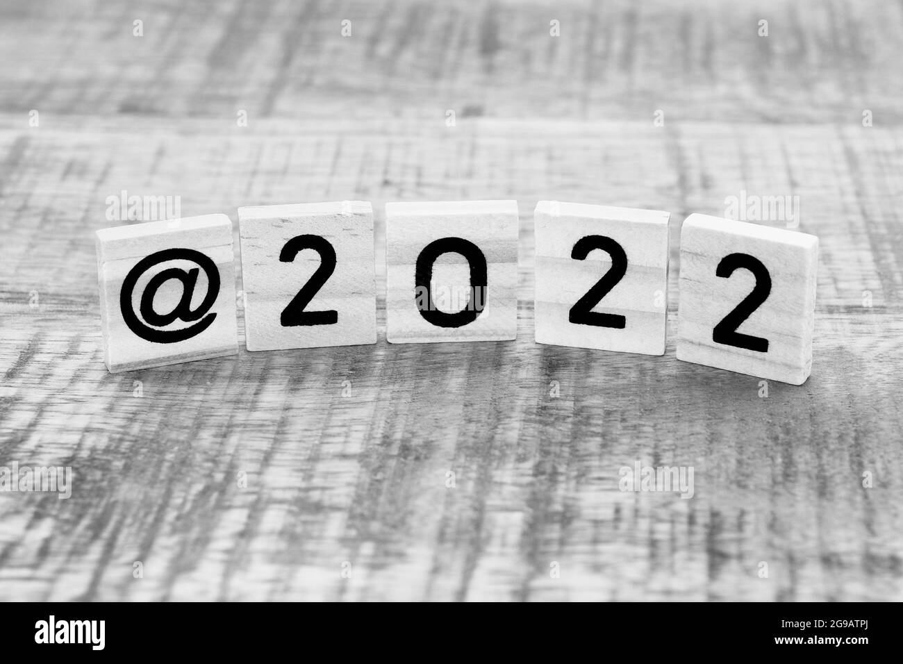 blocs de bois avec l'inscription @ 2022 Banque D'Images