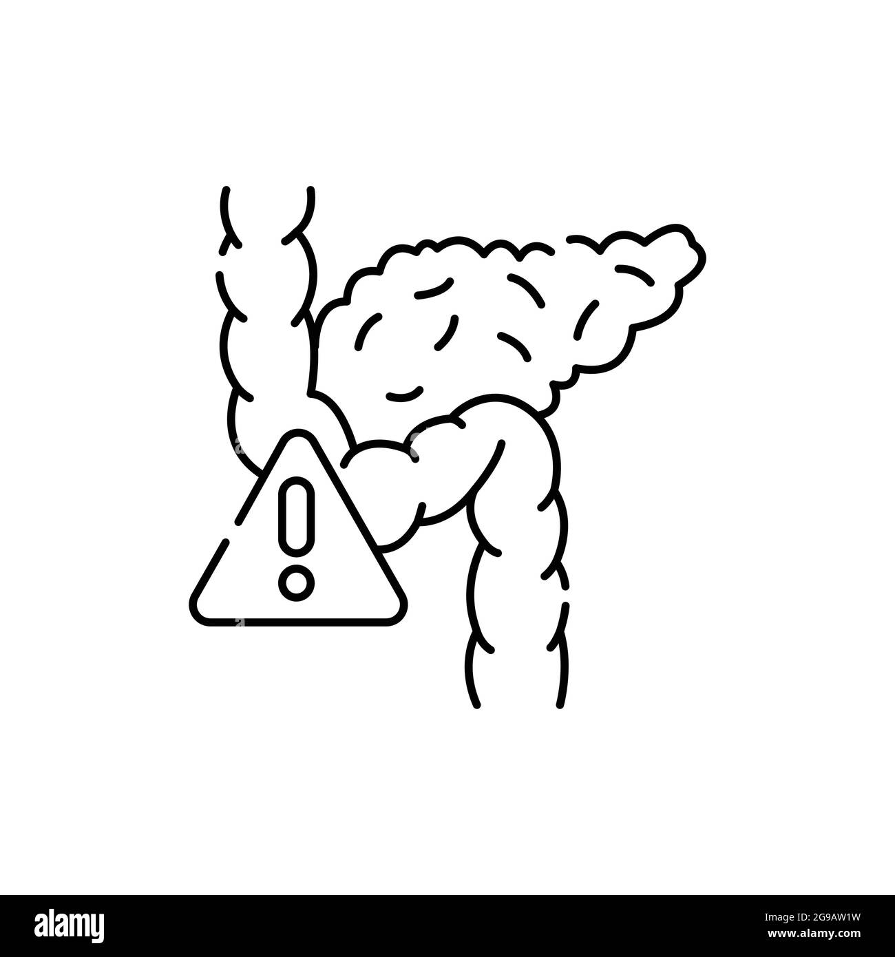 Icône de couleur de la ligne de la maladie pancréatique. Concept de traitement du diabète. Pharmacie. Contour modifiable. Illustration de Vecteur