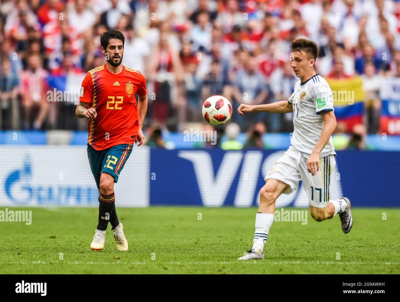 Moscou, Russie – 1er juillet 2018. Espagne équipe nationale de football  mi-fielder isco lors de la coupe du monde de la FIFA 2018 Round of 16 Match  Espagne contre Russie Photo Stock - Alamy