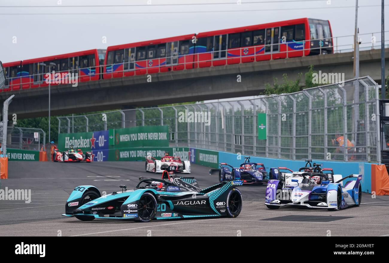 Jaguar Racing Mitch Evans lors du Heineken London E-Prix à Excel London. Date de la photo: Dimanche 25 juillet 2021. Banque D'Images