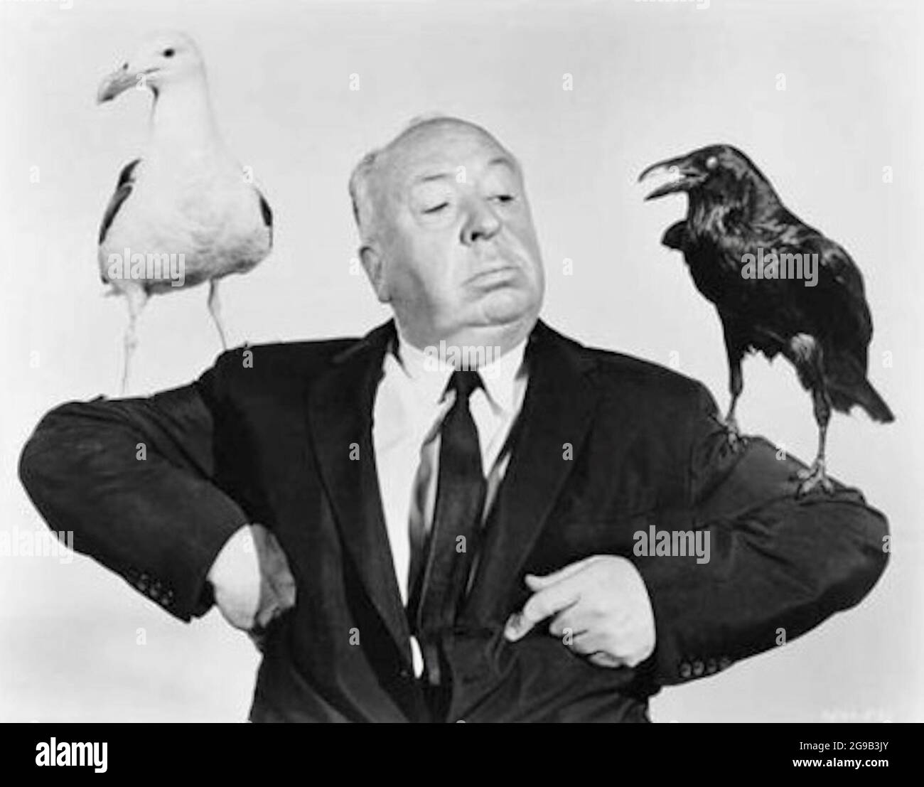 Alfred Hitchcock image promotionnelle pour son film emblématique The Birds Banque D'Images