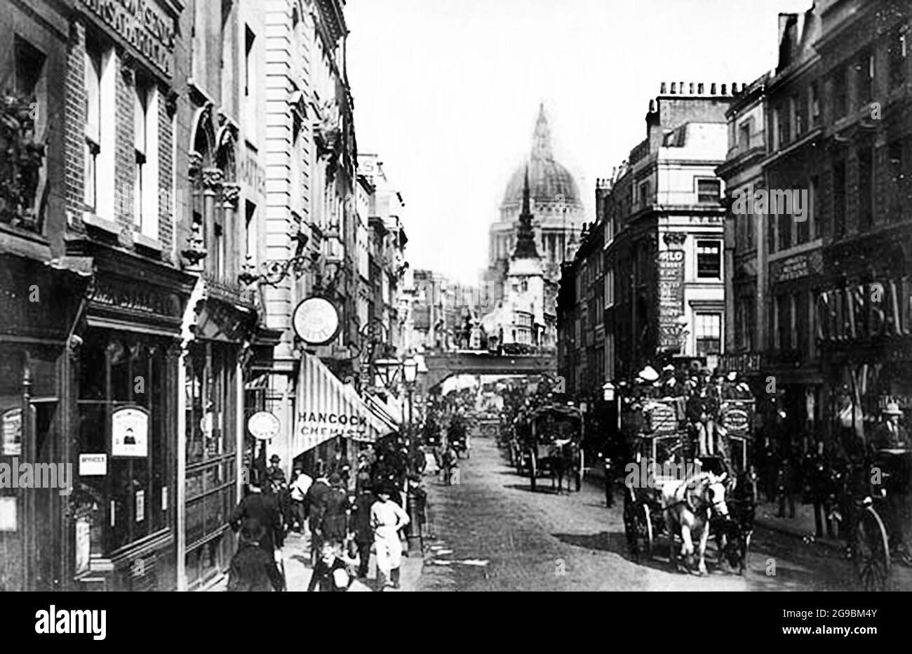 Fleet Street, Londres 1890 Banque D'Images