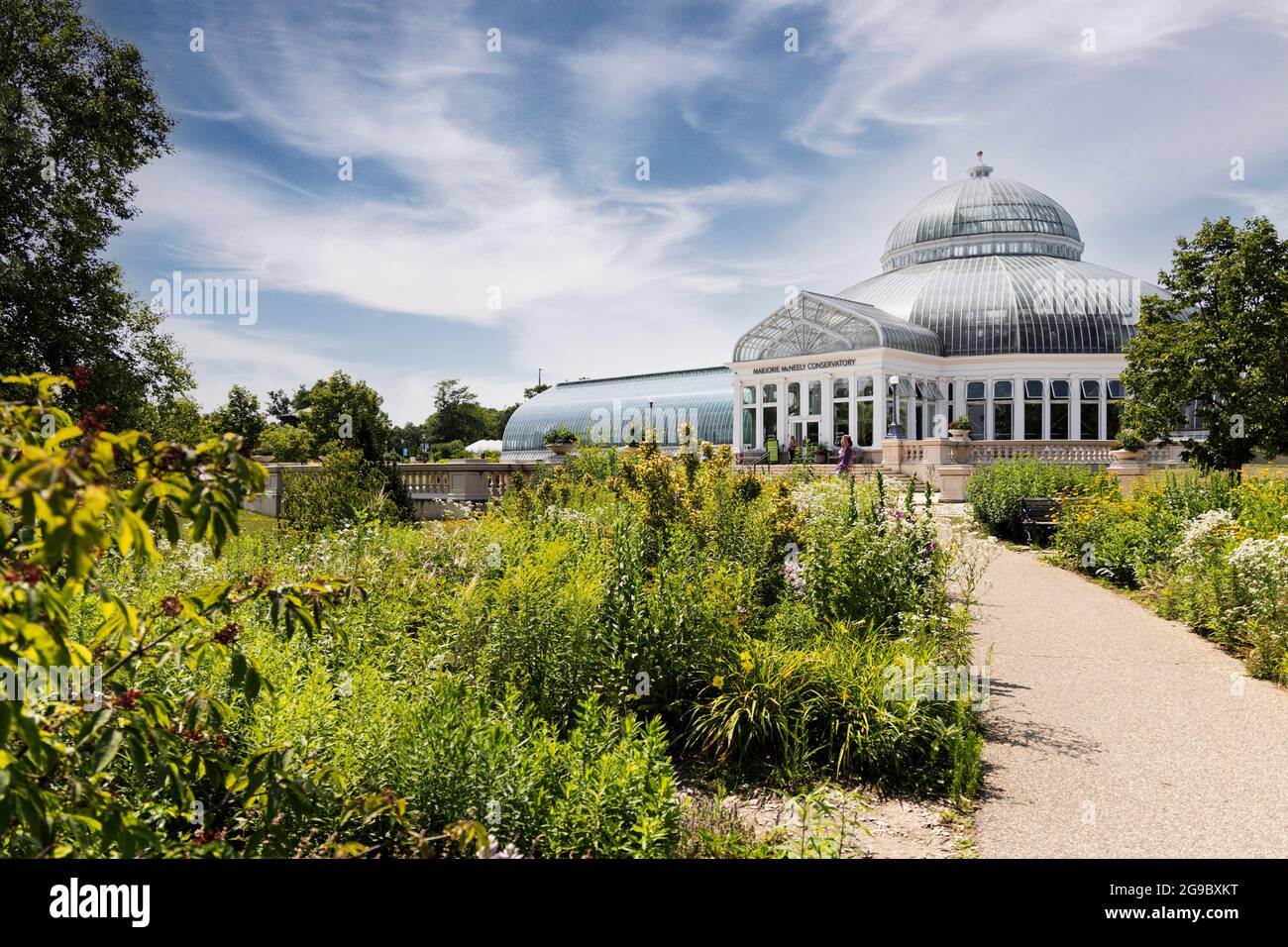 Le jardin d'hiver du Como Park à Saint Paul, Minnesota, États-Unis, un après-midi d'été. Banque D'Images