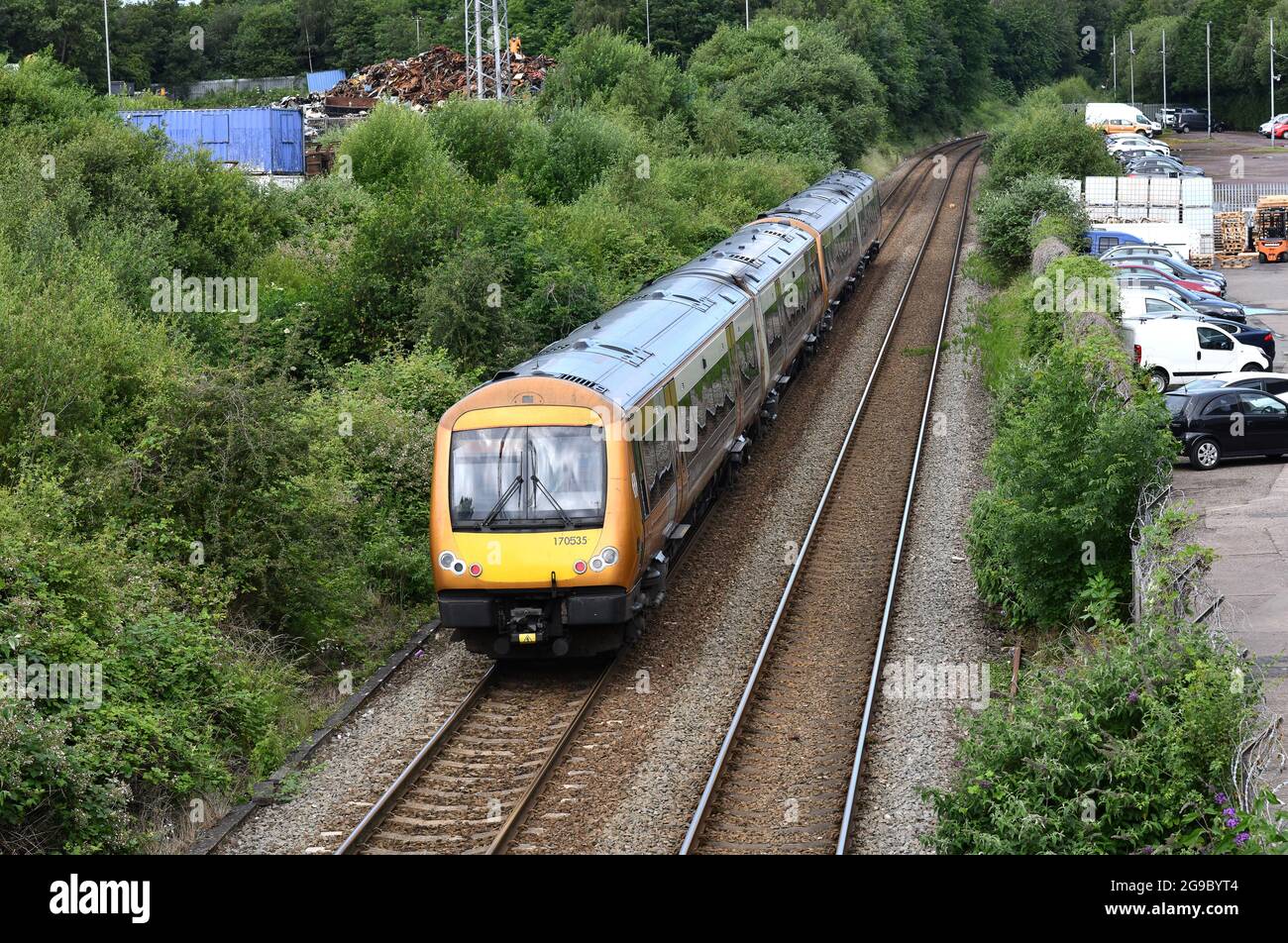 Train de voyageurs British Rail classe 170 Turbostar train de voyageurs diesel britannique à unités multiples (DMU) construit par Bombardier transport Banque D'Images