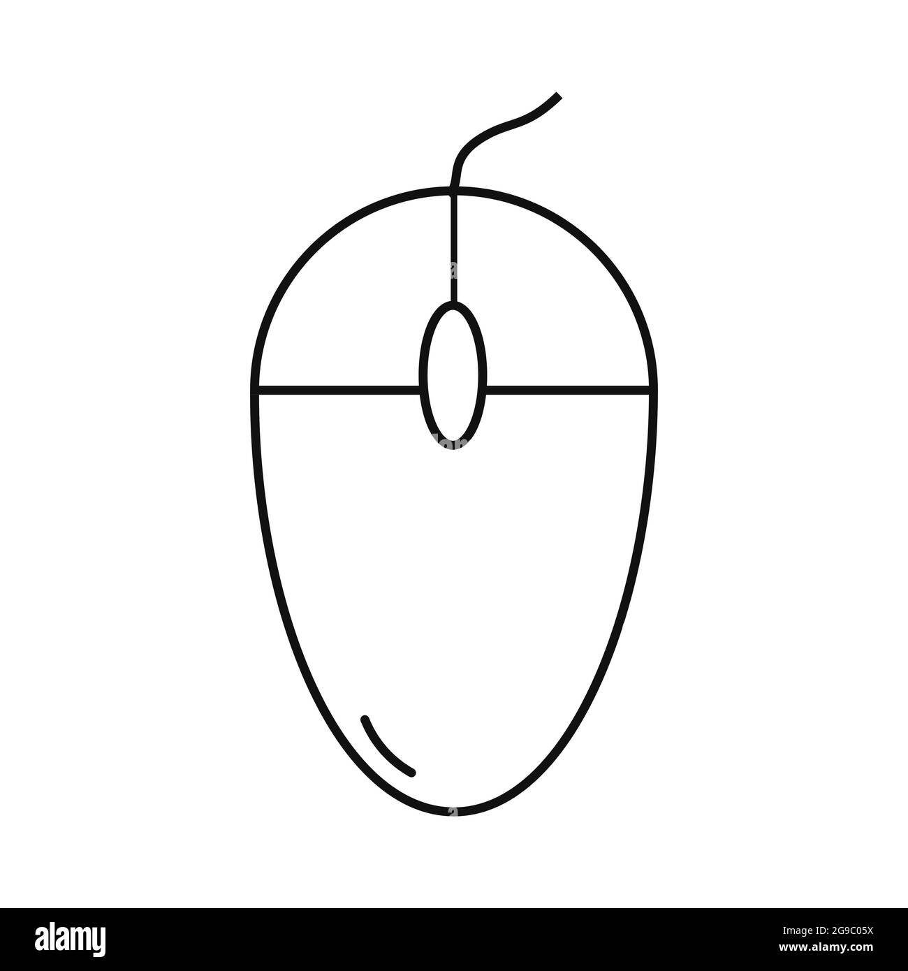 Illustration vectorielle ordinateur contour de souris icône pour la vente et matériel informatique publicité, icône de site Web, icônes informatique affaires. Illustration de Vecteur