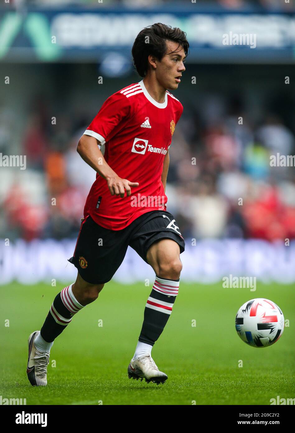 Facundo Pellistri de Manchester United lors du match d'avant-saison au Kiyan Prince Foundation Stadium, Londres. Date de la photo: Samedi 24 juillet 2021. Banque D'Images