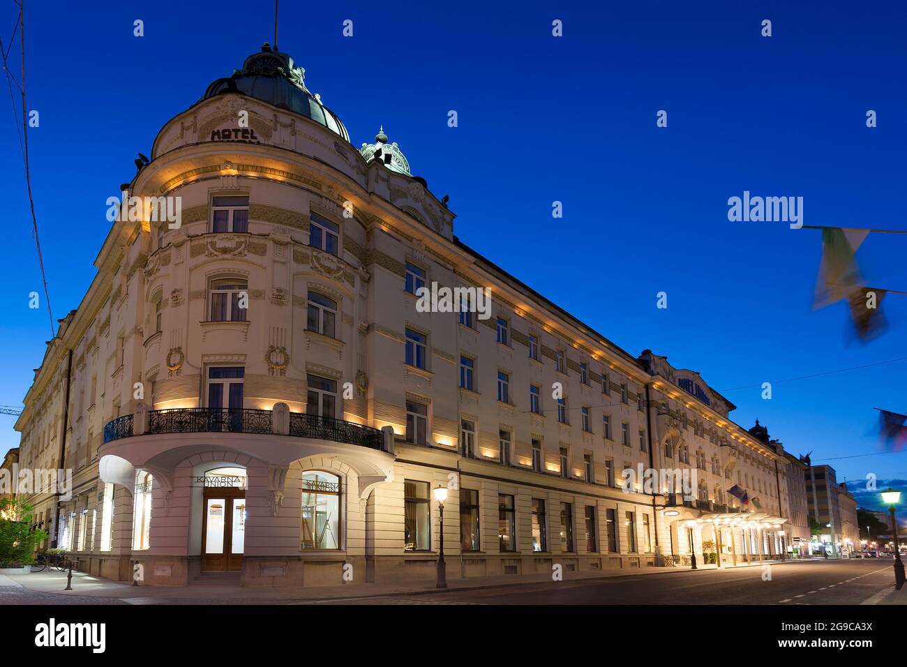 Kavarna Union Hotel, Ljubljana, Slovénie Banque D'Images