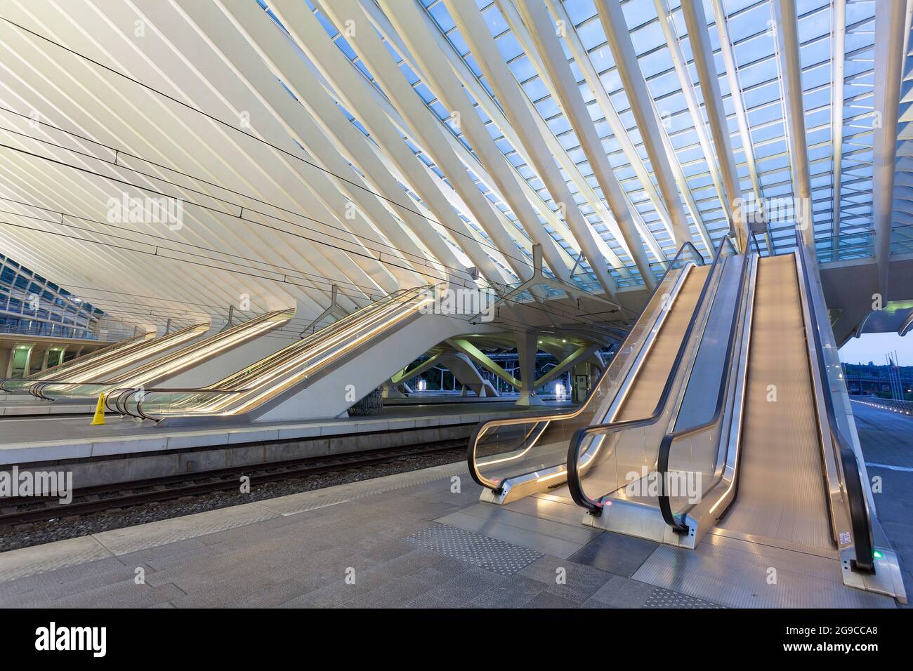 Gare de Liège-Guillemins par l'architecte Santiago Calatrava, Liège, Belgique Banque D'Images