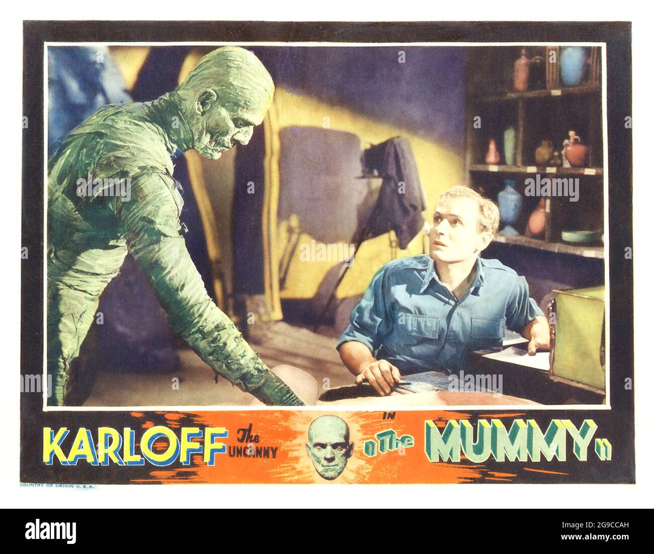 Affiche de film de film vintage la momie avec boris karloff Banque de ...