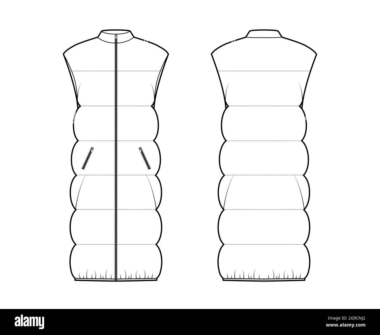 Gilet Matelassé Long Femme LOIJMK - Capuche Sans Manches Hiver