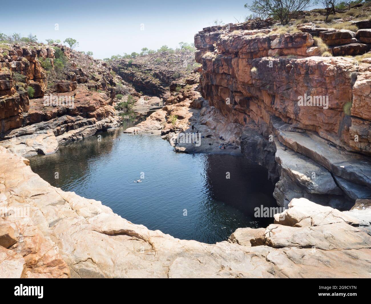 L'amphithéâtre naturel de Bell gorge est un trou de baignade populaire le long de Gibb River Road, Kimberley, Australie occidentale. Banque D'Images