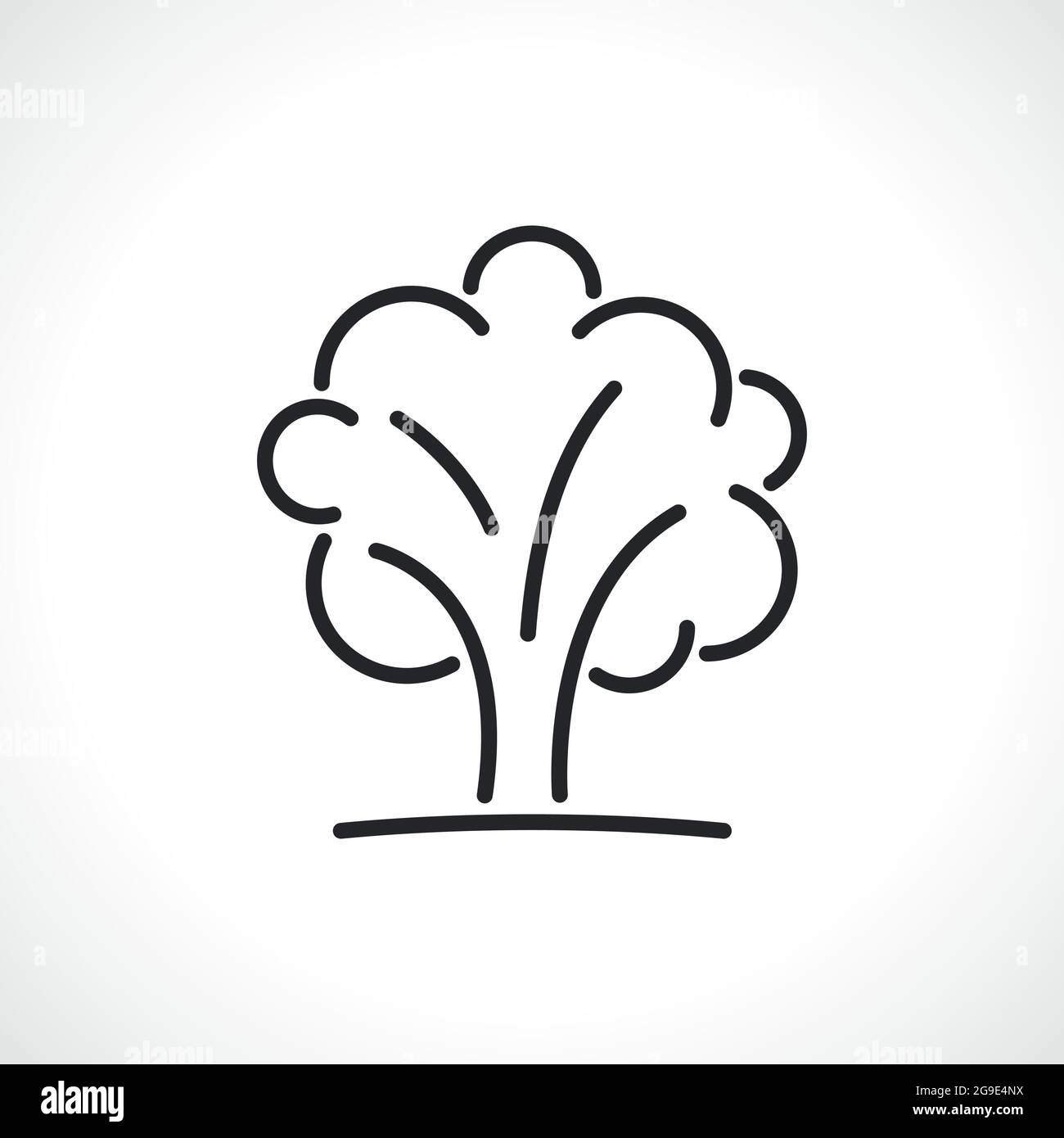 conception isolée de symbole d'icône de ligne mince d'arbre Illustration de Vecteur