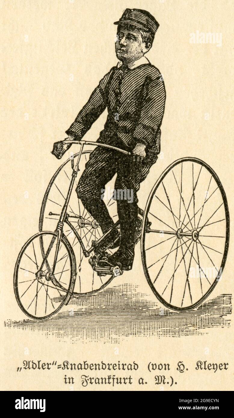 Allemagne, Hesse, Francfort-sur-le-main, histoire des bicyclettes, vélo pour enfants à trois roues, INFO-DROITS-SUPPLÉMENTAIRES-DÉSTOCKAGE-NON-DISPONIBLE Banque D'Images