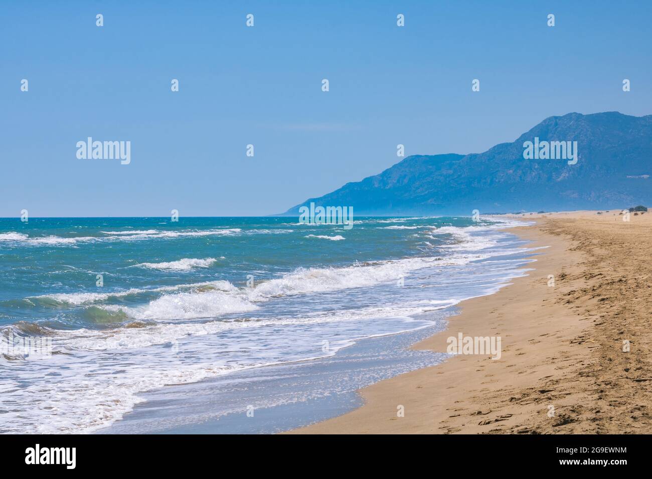 Plage de Patara à Antalya Turquie. Plages célèbres en Turquie. Personne. Tourisme en Turquie. Magnifique paysage de la plage de Patara. Banque D'Images