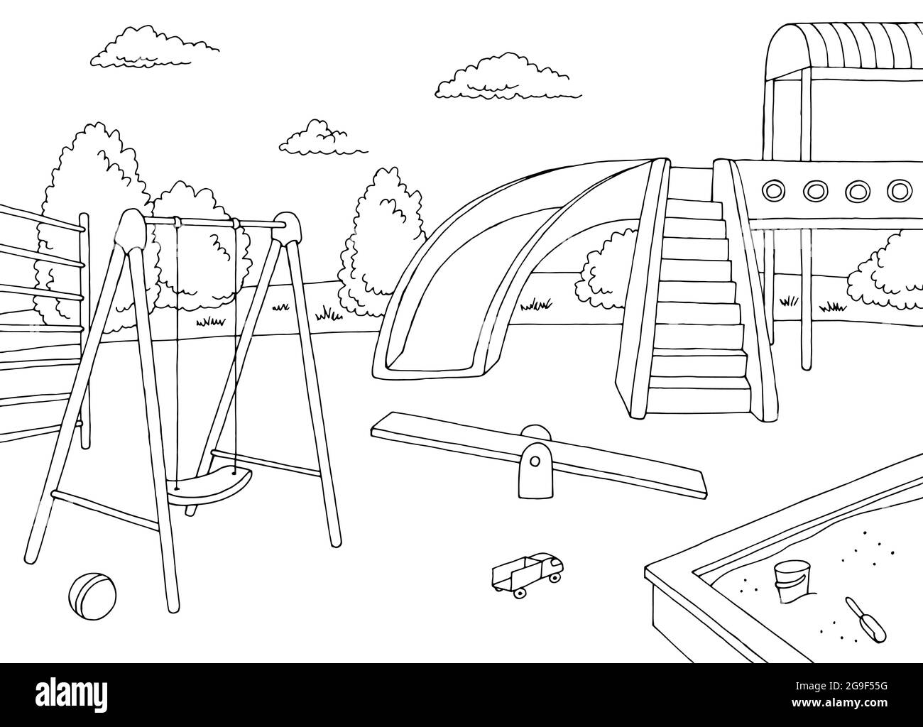 Motif de terrain noir blanc paysage dessin illustration vecteur Illustration de Vecteur